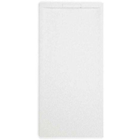 Mineralguss-Duschwanne extra flach COVER Schieferoptik WEISS 70x100cm