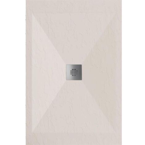 Mineralguss-Duschwanne extra flach DEXA Schieferoptik BEIGE 90x130 cm