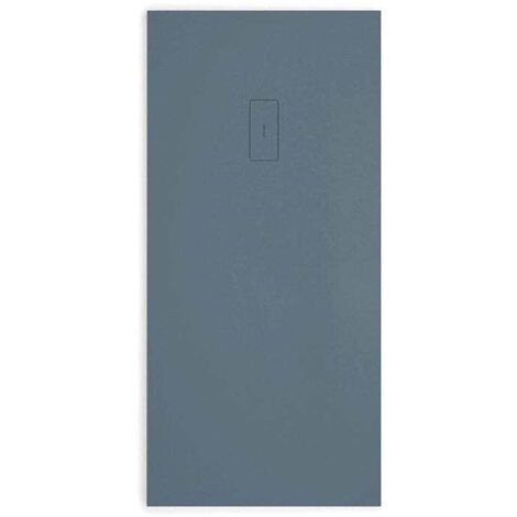 Mineralguss-Duschwanne extra flach FUSION Schieferoptik ANTHRAZIT 80x80 cm