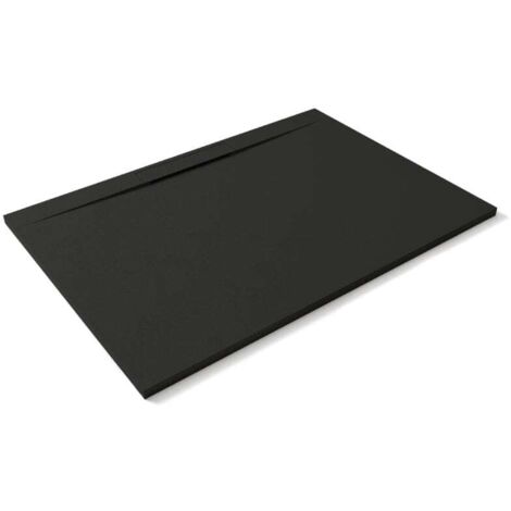Mineralguss-Duschwanne extra flach LYRA SCHWARZ 70x100cm