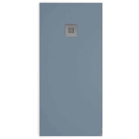Mineralguss-Duschwanne extra flach MADISON Schieferoptik ANTHRAZIT 80x80 cm