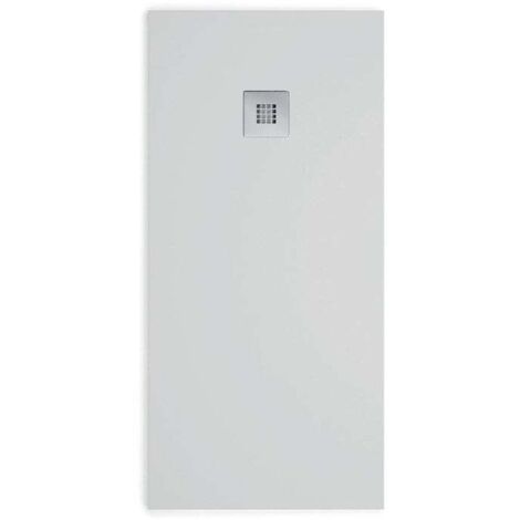 Mineralguss-Duschwanne extra flach MADISON Schieferoptik GRAU 90x90cm
