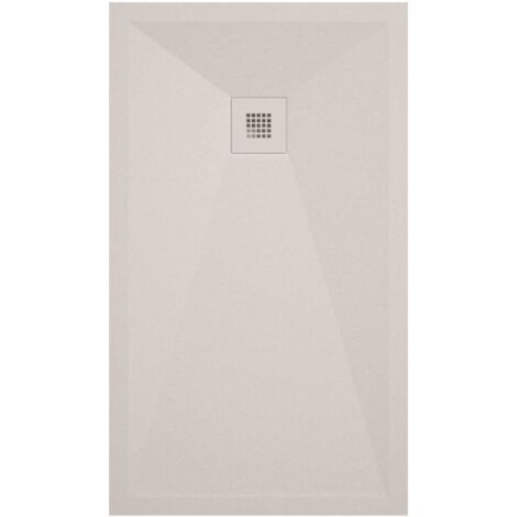 Mineralguss-Duschwanne extra flach ONDA Schieferoptik SAND 90x120 cm Auslaufschutz in Farbe