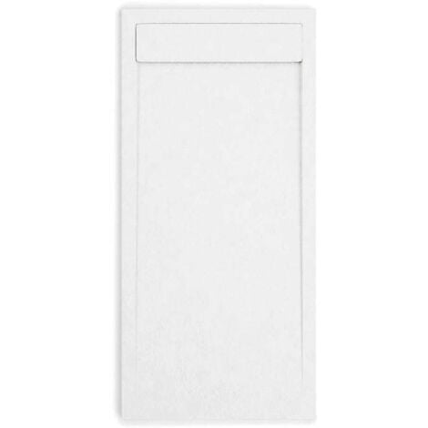 STANO. Mineralguss-Duschwanne extra flach QUORE Schieferoptik WEISS 70x100cm