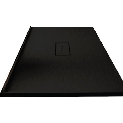 Mineralguss-Duschwanne extra flach VIC SCHWARZ 90x100 cm