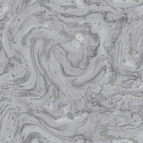 Minerals Azurite grey marble extra shiny Sparkle Luxury Wallpaper, Easy to Hang (Grey)
