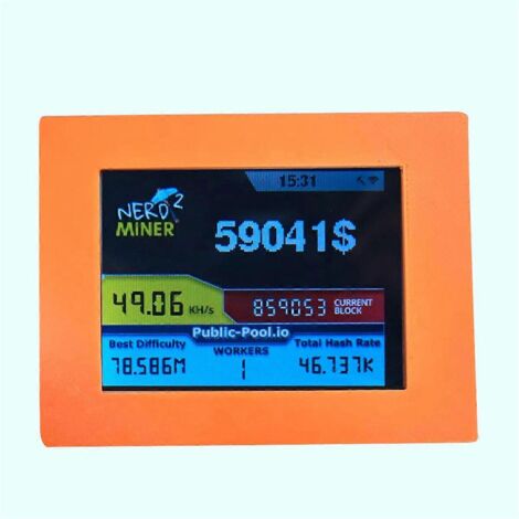 Mineur Nerdminer V2, écran LCD 2,8 pouces, mineur Bitcoin solo 56 KH/s