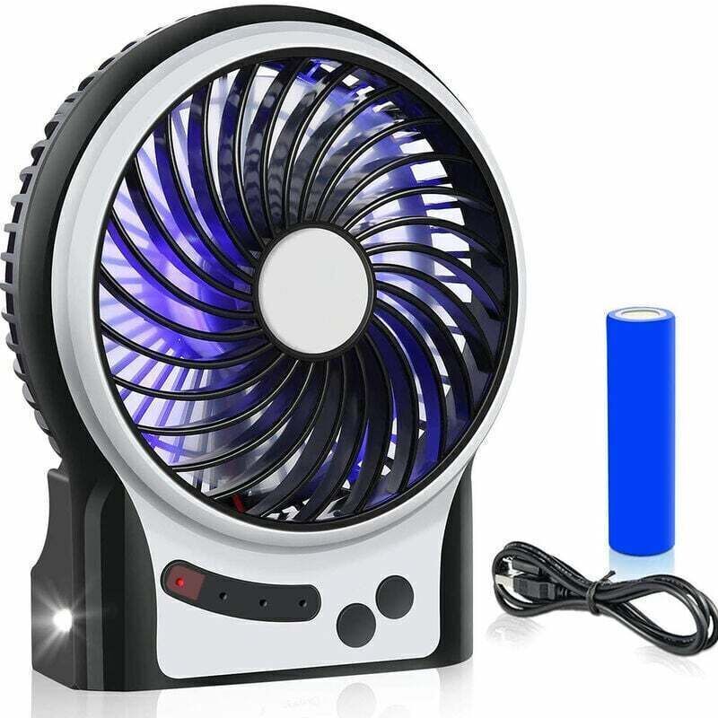 Image of Mini 3-speed desk fan, rechargeable battery-operated&hellip;