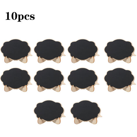Mini 3D piÃ¹ spesse lavagne nere in legno piccoli cartelli per bacheca per matrimoni Decorazione per feste con supporto da cavalletto 1/10 pezzi,10 pezzi - 10 pezzi