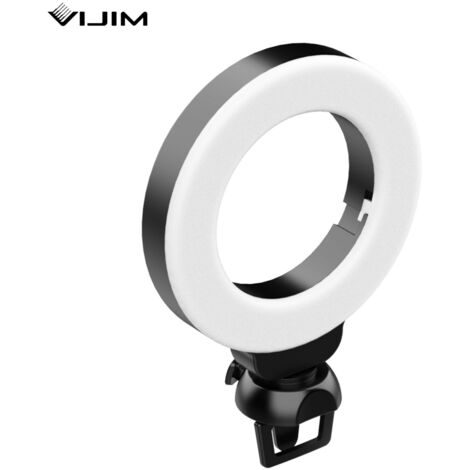 Mini 4 pouces LED Ring Light Clip-on Laptop Video Conference Lighting 3 Modes d'éclairage 3200K-6500K Dimmable USB Powered for Live Streaming Online Education Meeting