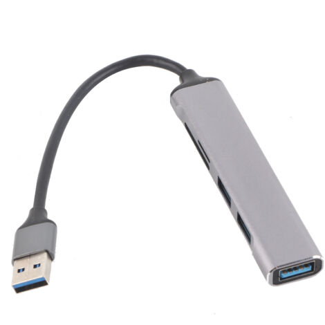 Mini 5-in-1 USB 3.0-Hub aus Aluminium – Kompakt für Computer, Büro und Reisen
