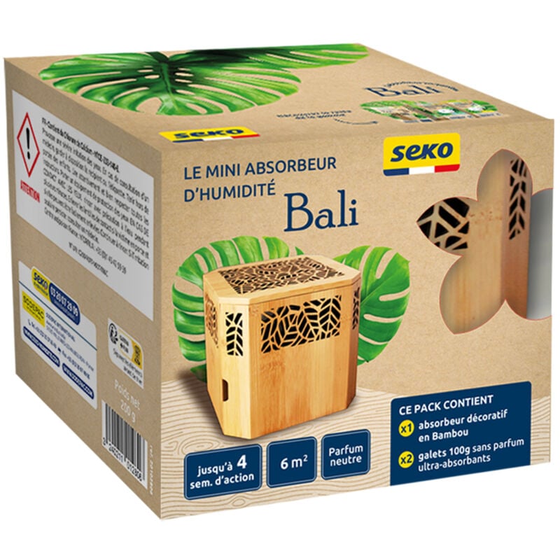 Mini Absorbeur d'Humidité Bali + 2 Galets Neutres 100g - SEKO