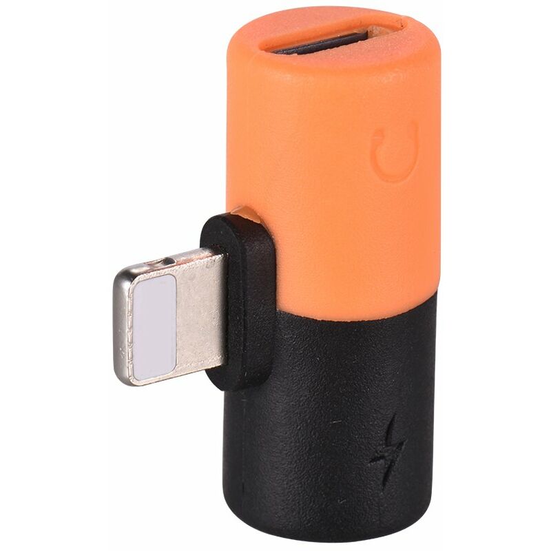 

Mini adaptador divisor 2 en 1 Adaptador convertidor AUX de audio con puertos duales Puerto de carga para auriculares de 3,5 mm,Negro + naranja