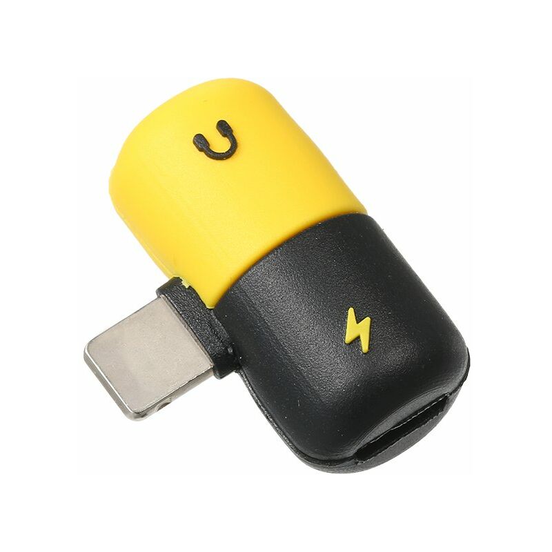 

Mini adaptador divisor Adaptador convertidor de audio con puerto doble para auriculares y puerto de carga para i-Phone 7/7 Plus / 8/8 Plus / X, negro