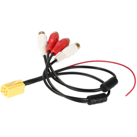 Mini adaptateur ISO à 6 broches, sortie Aux, 4 cbles Chinch, 4 prises RCA pour siège, populaire