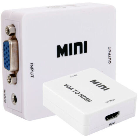 Mini Adaptateur Vga Vers Hdmi, Convertisseur Vidéo Full Hd 1080p Et Audio Pour Pc Portable