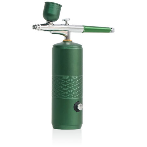 Mini aérographe avec injecteur d&39oxygène, Kit de pulvérisation de brouillard, compresseur, pistolet à peinture, pour Nail Art, tatouage, gâteau artisanal,Green,CHINA