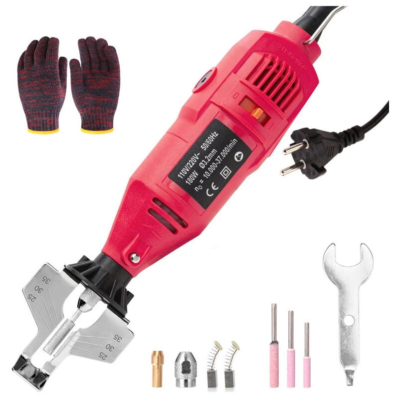 SNQ - Mini affûteuse de scie à chaîne, 180W Système de affûtage de Machine de meulage de scie à chaîne électrique avec Trois Tailles de meules, 37000