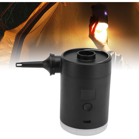 Mini-Akku-Elektropumpe für aufblasbare Artikel mit LED-Anzeige – Luftmatratzenpumpe – Schwarz