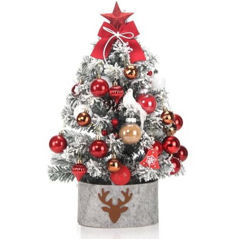Mini albero di Natale artificiale generico con luci, mini albero di Natale, decorazioni natalizie, piccolo albero di Natale per feste di compleanno