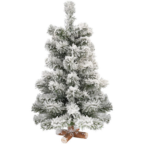 Mini Albero di Natale Artificiale Innevato 60 cm in PVC Verde