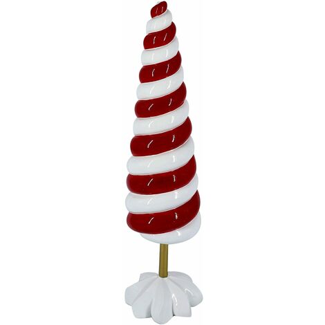 Mini Albero di Natale in Resina bianco rosso cm Ø11,5xh42,3
