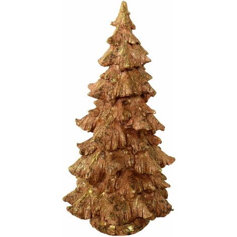 Mini Albero di Natale in Resina rosa glitter oro cm Ø24xh46