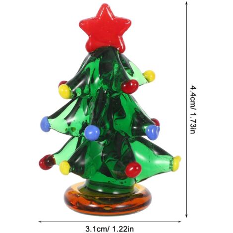 Mini albero di Natale in vetro, decorativo, ornamento da scrivania per casa e auto, elegante regalo per Natale