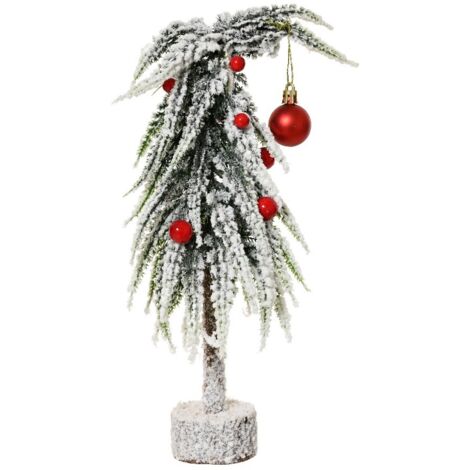 Mini Albero innevato c/bacche rosse D10 H30cm