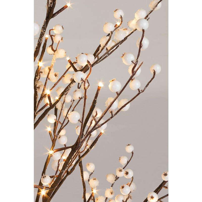 Image of Mini Albero Natale con Luci Led e Bacche Decorazione Natalizia Alberello Glow - Dimensioni: 45 cm h - 32 Led
