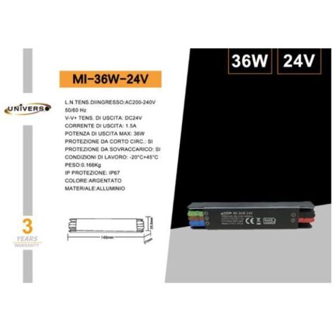 Mini Alimentatore Trasformatoei 1.5A 24V 36W