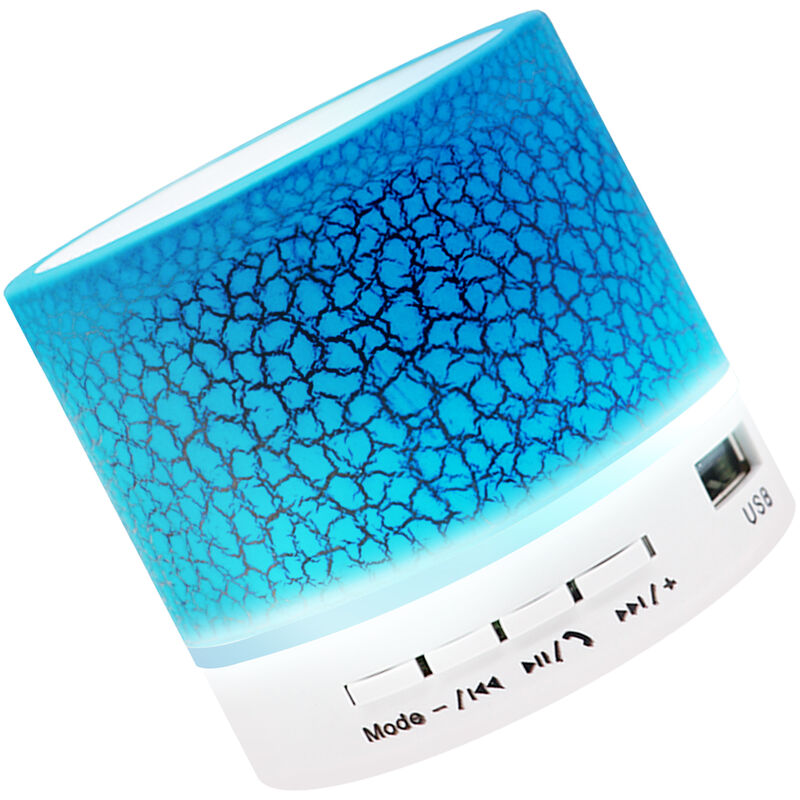 

Mini altavoz, altavoz inalambrico BT con luces de 7 colores, recargable, Azul