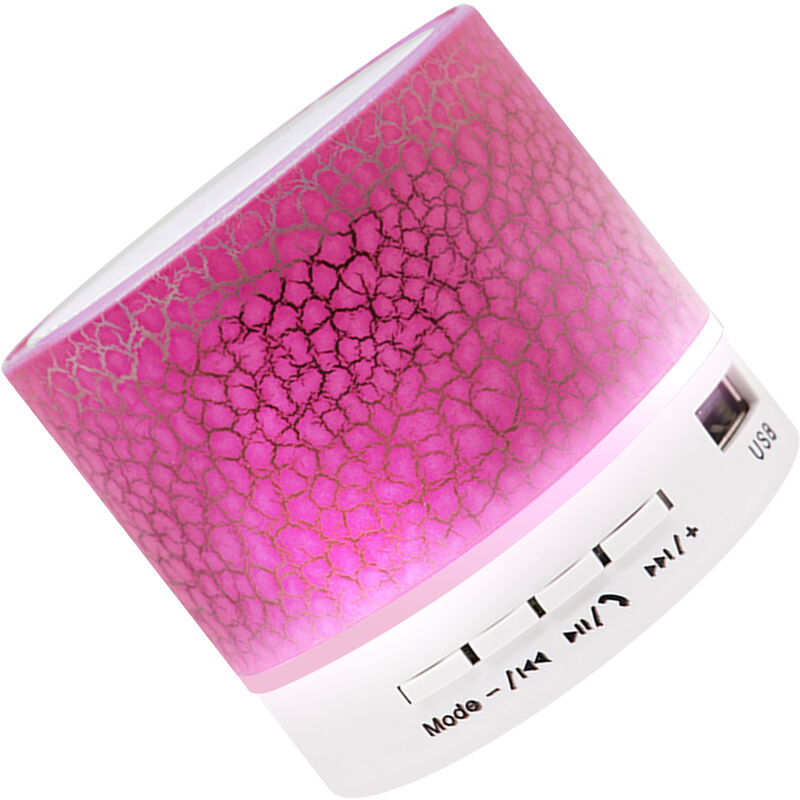 

Mini altavoz, luces de 7 colores, pequeno altavoz inalambrico Bluetooth, Rosa