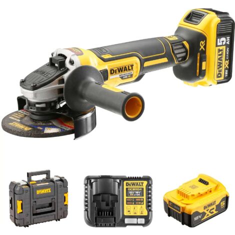 Mini-Amoladora DeWALT DCG405P2T (2 x 5,0 Ah + DCB115 + TSTAK II)