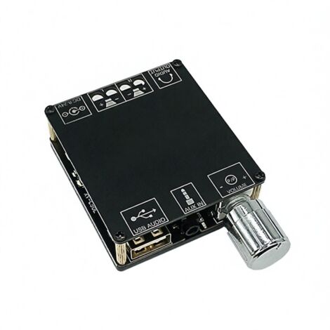 Mini amplificateur de puissance numérique audio sans fil BT 5.0 50 W x 2, carte stéréo à réglage infini, amplificateur double canal C50L
