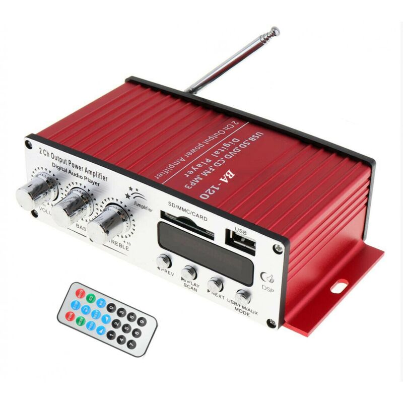 Image of Amplificatore Audio Bluetooth 12V Mini 2 Canali Auto 20wRMS Telecomando BT-120