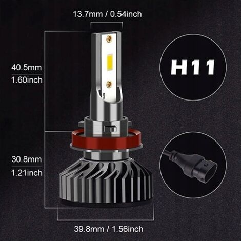 MINI AMPOULES LED H11 H8 H9 XSTROM CPS1860 20000LM CAN 100W PUISSANTES