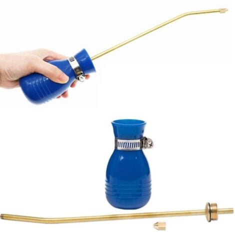 LONGZIMING Mini Applicateur Distributeur, grand plumeau de terre de diatomées, applicateur de poudre, applicateur de jardin, ampoule avec long tube en cuivre pour intérieur et extérieur, traitement des