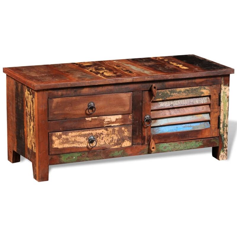 

Mueble aparador para la TV y Hi-Fi madera maciza reciclada - Marrón - Vidaxl