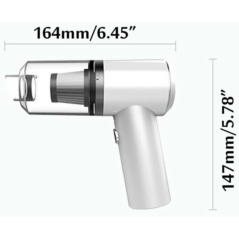 

Mini Aspirador con Batería USB 4500Pa 42W Coche Casa Rincones