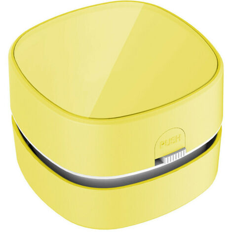 Mini aspiradora de escritorio portátil amarilla, mopa para teclado, recogedor de migas.