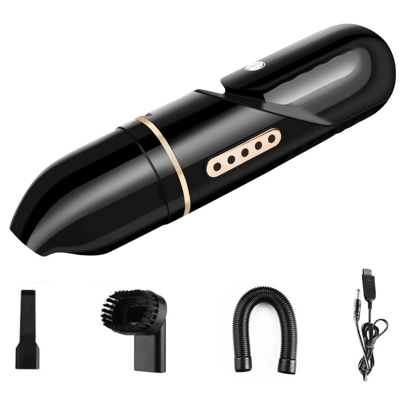 

Mini aspiradora de mano recargable USB, kit de limpieza de coche con succion fuerte de 120 W 4500 PA para el hogar y el coche, Negro, inalambrico