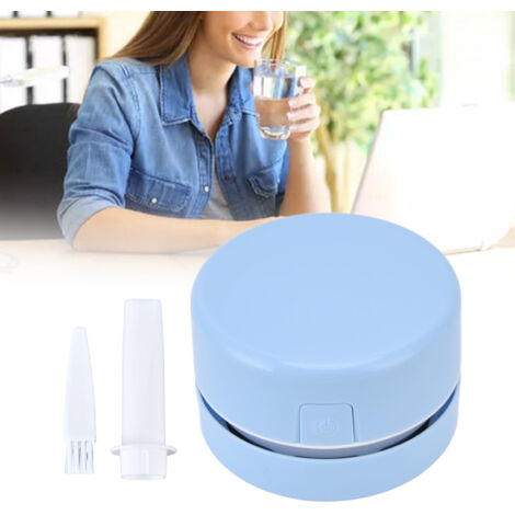 Mini aspiradora de mesa portátil e inalámbrica USB con extracción de polvo para el hogar y la oficina, azul, ABS, 170 g