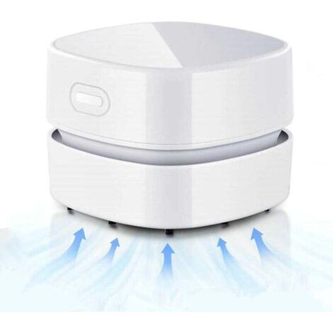 Mini aspiradora inalámbrica de escritorio, recargable por USB, 90 minutos de autonomía, giro de 360°, para eliminar migas, polvo y cenizas de mesas, escritorios y teclados.