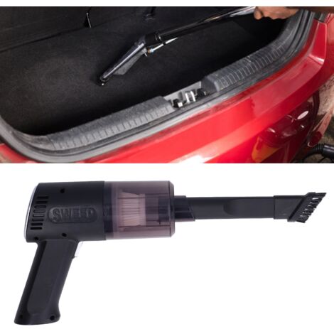Mini aspiradora para coche de 120 W – 9000 Pa, recargable por USB, carcasa de ABS negro con cepillo para alfombras y teclados.