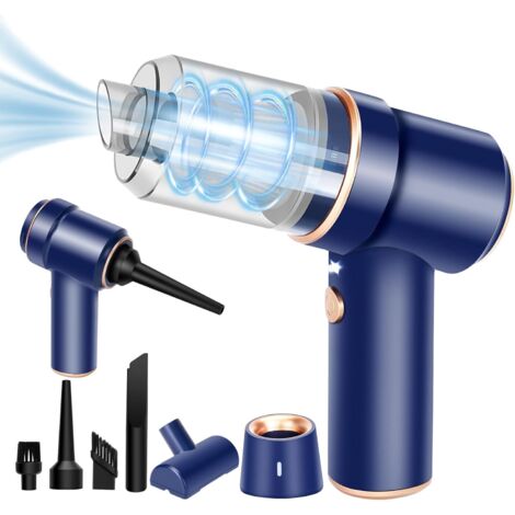 Mini aspirateur à main 8 kPa, aspirateur clavier sans fil haute puissance 120 W, aspirateur de bureau et dépoussiéreur 2 en 1 avec lumière LED et buses multiples pour voiture, ordinateur et machine à 