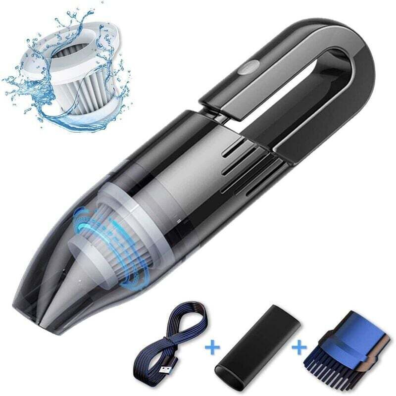 Mini aspirateur à main sans fil portable avec aspiration puissante de 6 kPa et haute puissance de 120 W, charge rapide pour les poils d'animaux, le