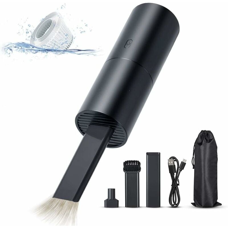 Aougo - Mini Aspirateur, Aspirateur à Main sans Fil, Rechargeable usb Puissant 2 en 1 Succion Souffler, Portatif Léger Aspirateur à Voiture,