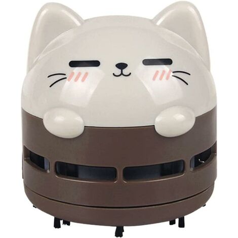 Mini aspirateur de bureau, mini aspirateur à miettes, aspirateur sans fil à faible bruit et à économie d'énergie rechargeable par USB pour nettoyer les miettes (marron)