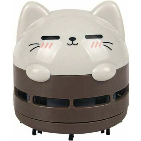 Mini aspirateur de bureau, mini aspirateur à miettes, aspirateur sans fil à faible bruit et économie d'énergie USB rechargeable pour le nettoyage des miettes, Brown